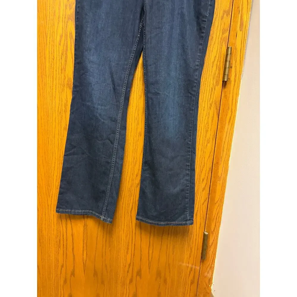 Duluth Trading Co Women's Bootcut Jeans Size 14x31 Dark Wash Stretch Denim